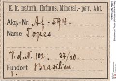 Etiketten zu Topas (NHMW-MIN-Af594)